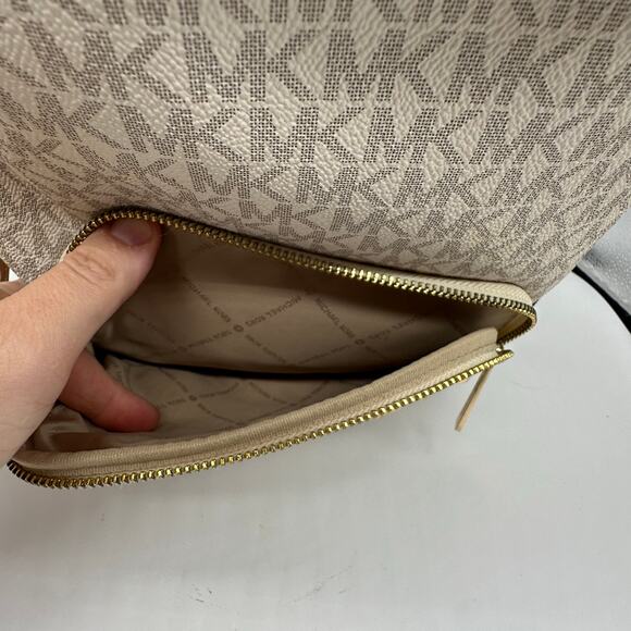 Michael Kors Jaycee Medium Vanilla Backpack and Wallet Gold Studded Pyramid main image 5